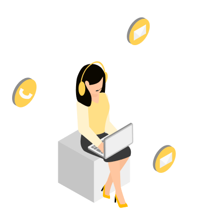 Girl working illustrate