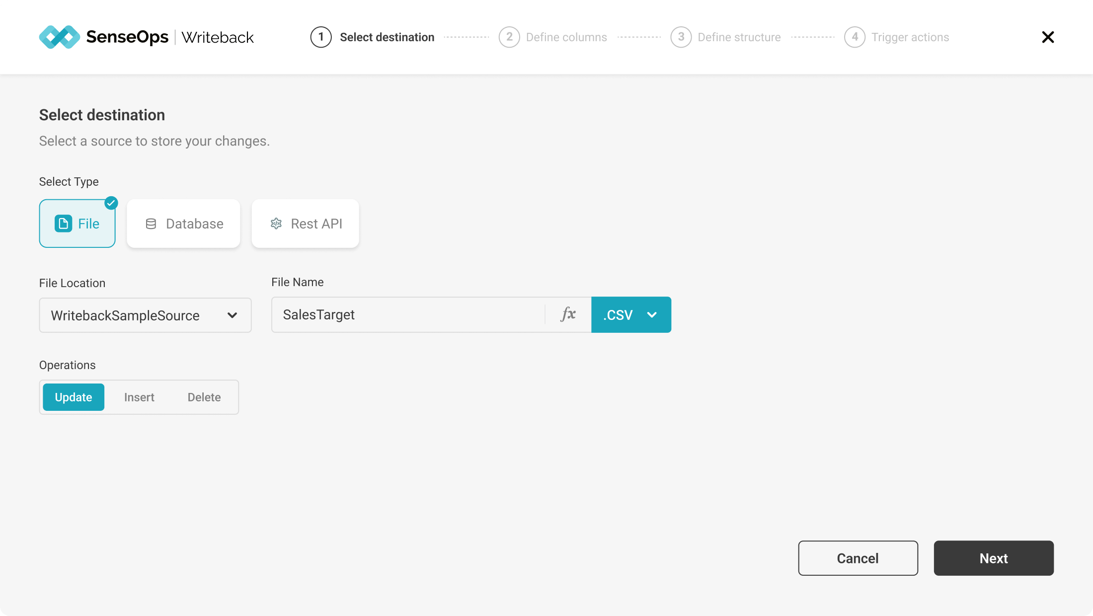 Qlik sense writeback